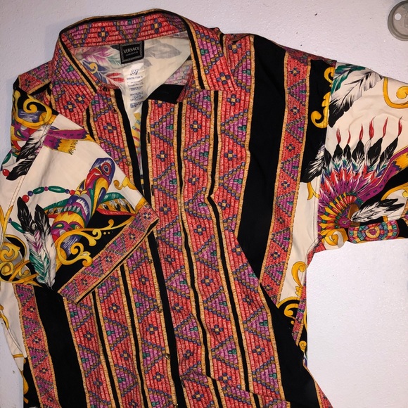 versace button down shirt